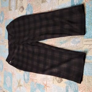 Zac and Rachel women's plaid trousers, dark brown and gold, sz 1X